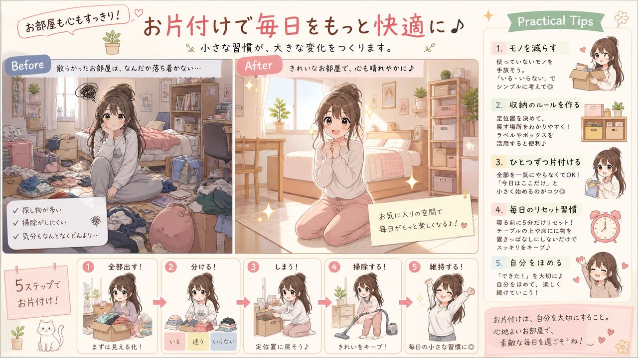 抖音风生活动漫分享·整理收纳技巧